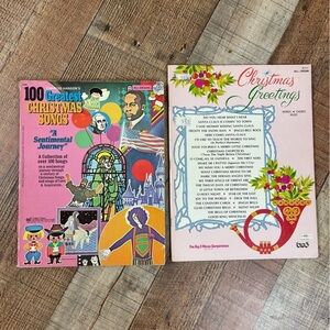 Christmas Greetings 100 Greatest Christmas Songs Organ Music Book Notes Holiday